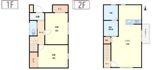 ヴァンクレール朝日谷【101号室】の間取り
