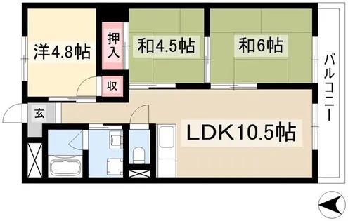 メゾン ド ソレーユ【203号室】の間取り