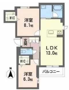 Familiar Ogo【201号室】の間取り
