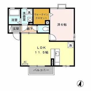 ローズコート西山 B【2階】の間取り