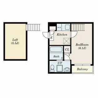 リバティ八田【203号室】の間取り