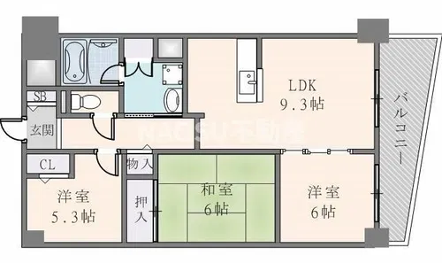 グドゥウエル新石切【202号室】の間取り