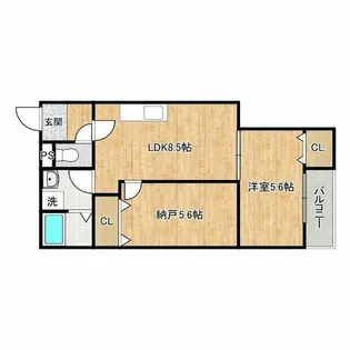 シャンタラム吹田【3階】の間取り