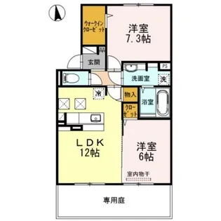 大阪府枚方市黄金野2丁目【アパート】の間取り
