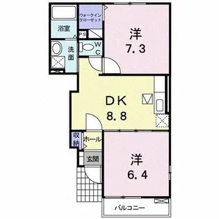 フォレストウイング・K Ⅱ【1階】の間取り