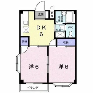 ホワイトルーム飯村D【2階】の間取り
