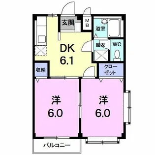 エルディムナツメB【2階】の間取り