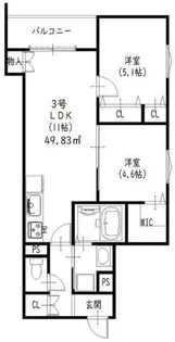 大阪府堺市東区日置荘西町3丁【アパート】の間取り