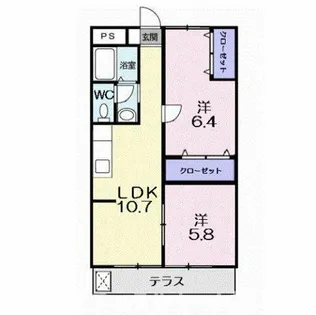 シティハイツ丸地【1階】の間取り