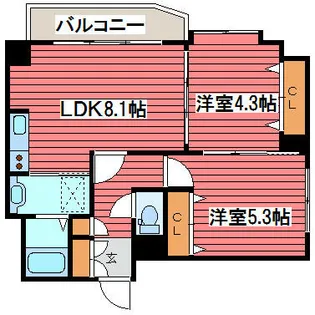 ル・ノール福住【6階】の間取り