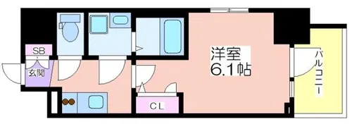 エスリードレジデンス大阪本町【14階】の間取り