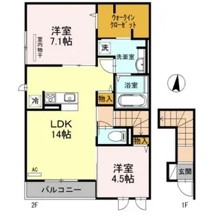 大阪府東大阪市大蓮東2丁目【アパート】の間取り