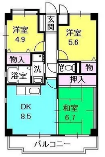 アリヴィラ夙川【201号室】の間取り