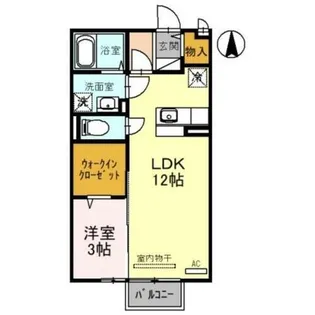 大阪府大東市新田中町【アパート】の間取り