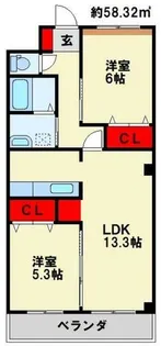 Excellent 街角 参番館【111号室】の間取り