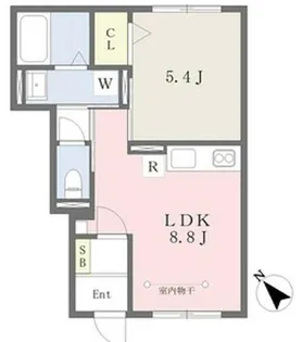 Erba【102号室】の間取り
