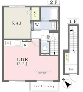 Erba【201号室】の間取り