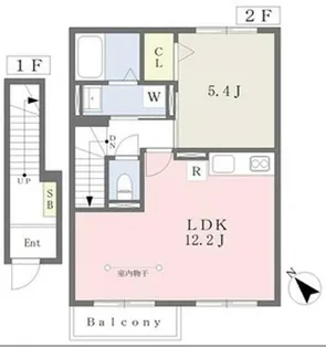 Erba【202号室】の間取り