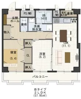 大阪府枚方市長尾元町7丁目【マンション】の間取り