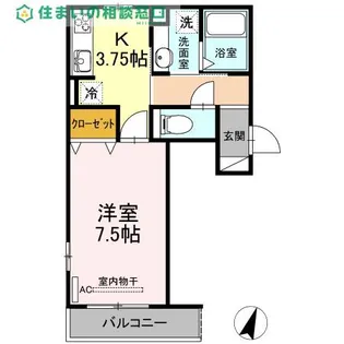 愛知県岡崎市羽根町字鰻池【アパート】の間取り