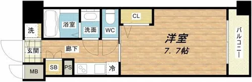 グランドロアール天満橋【8階】の間取り