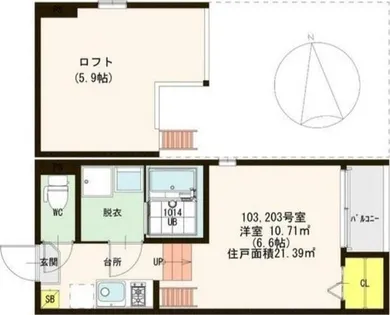 グランシエロ関目高殿【2階】の間取り