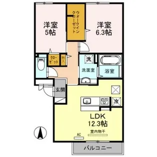 グランシャリオ藤【1階】の間取り
