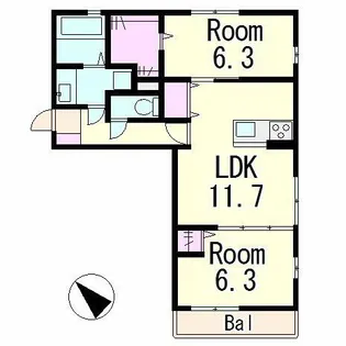 サニーコートアレックス【1階】の間取り