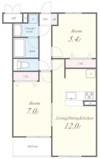 大阪府吹田市内本町3丁目【アパート】の間取り