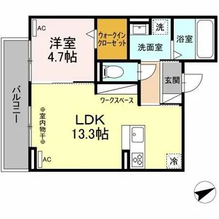 コンフォール白菊【202号室】の間取り