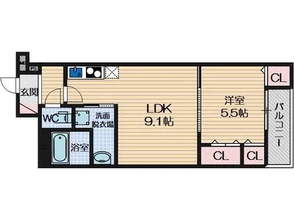 フジパレス摂津香露園【3階】の間取り