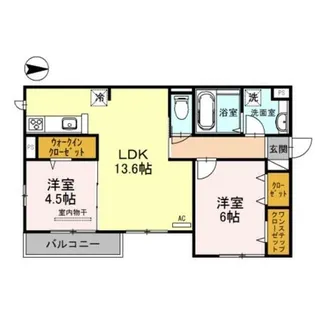 大阪府枚方市走谷1丁目【アパート】の間取り