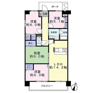 シートレジャー曽根駅前【301号室】の間取り