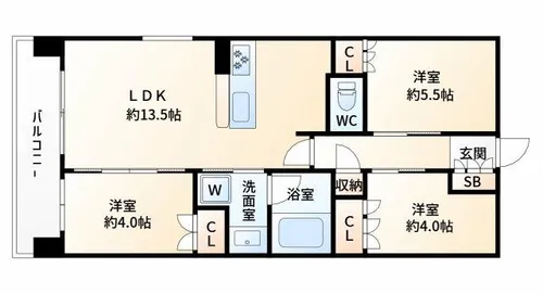 アーバンパーク淡路【5階】の間取り