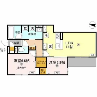 スペチアーレ小松【1階】の間取り