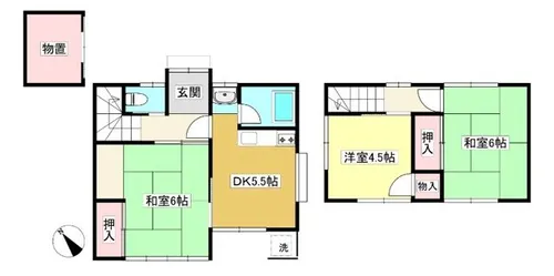 愛知県蒲郡市緑町【一戸建】の間取り