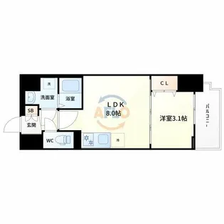 サンメゾン16【10階】の間取り