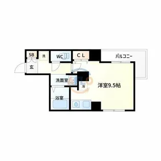 ミラクルセブン江坂【5階】の間取り