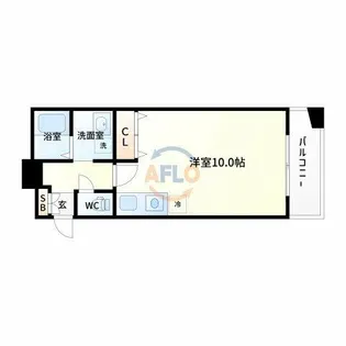 ミラクルセブン江坂【6階】の間取り