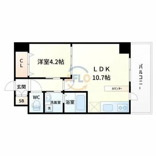 第7アローズ江坂公園【7階】の間取り