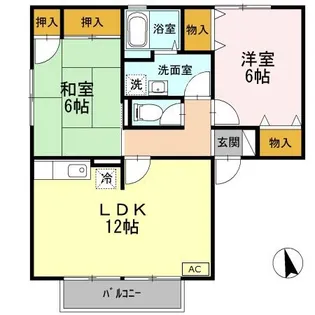 ラ・メゾン・クレール【101号室】の間取り