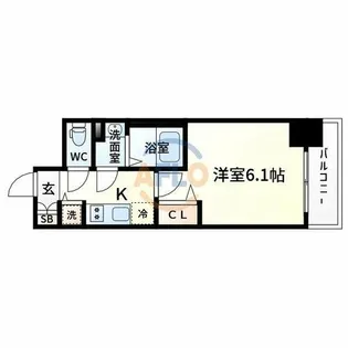 プレサンス新大阪ザ・シティ【7階】の間取り