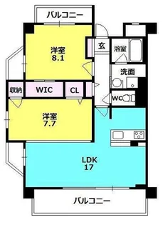 セリシール夙川苦楽園【515号室】の間取り
