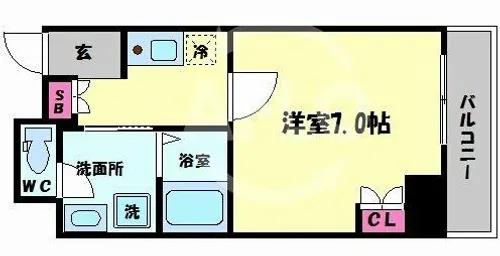 ELLE難波WEST【9階】の間取り