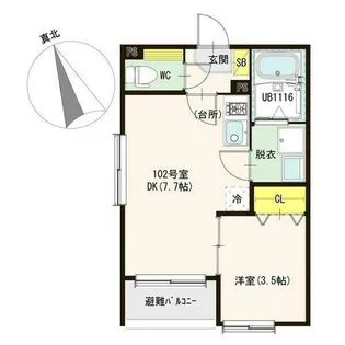 プランドール烏森【1階】の間取り