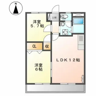 中切ハイム【2階】の間取り