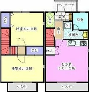 ESヒルズ【1階】の間取り