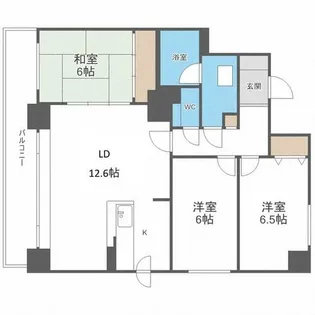 MANSION KURODA山鼻19条【9階】の間取り