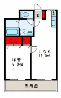 シャンブル・ド・吉田【1階】の間取り