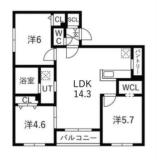 Lien北12(リアン)【405号室】の間取り